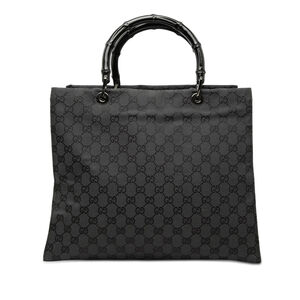 Pre-Loved Gucci GG Canvas Bamboo Handbag